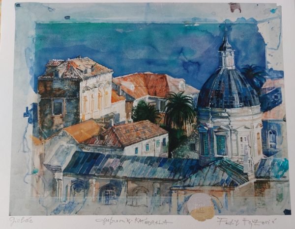 Dubrovnik katedrala, giclee, Fadil Vejzović, 55x70 cm