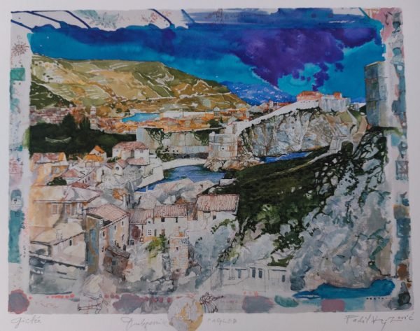 Dubrovnik pogled, giclee, Fadil Vejzović