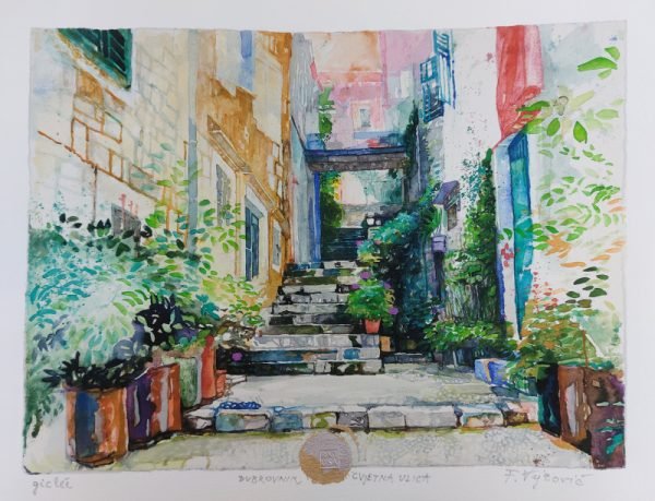 Dubrovnik Cvjetna ulica, giclee, Fadil Vejzović, 55x70 cm