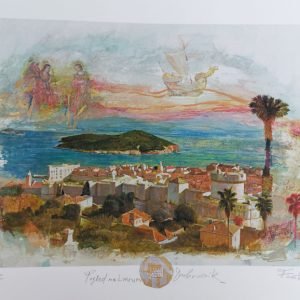 Pogled na Lokrum Dubrovnik, giclee, Fadil Vejzović