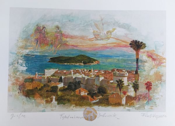 Pogled na Lokrum Dubrovnik, giclee, Fadil Vejzović