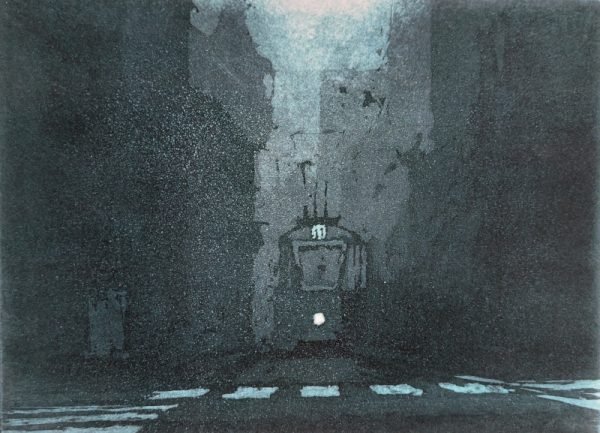 Zagreb, tramvaj, giclee, Antun Mateš