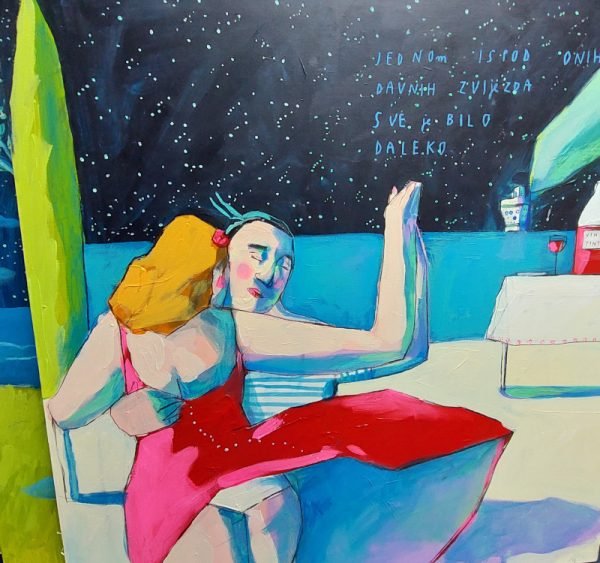 Jednom ispod onih davnih zvijezda, ulje na platnu, Ana Kolega, 40×40 cm